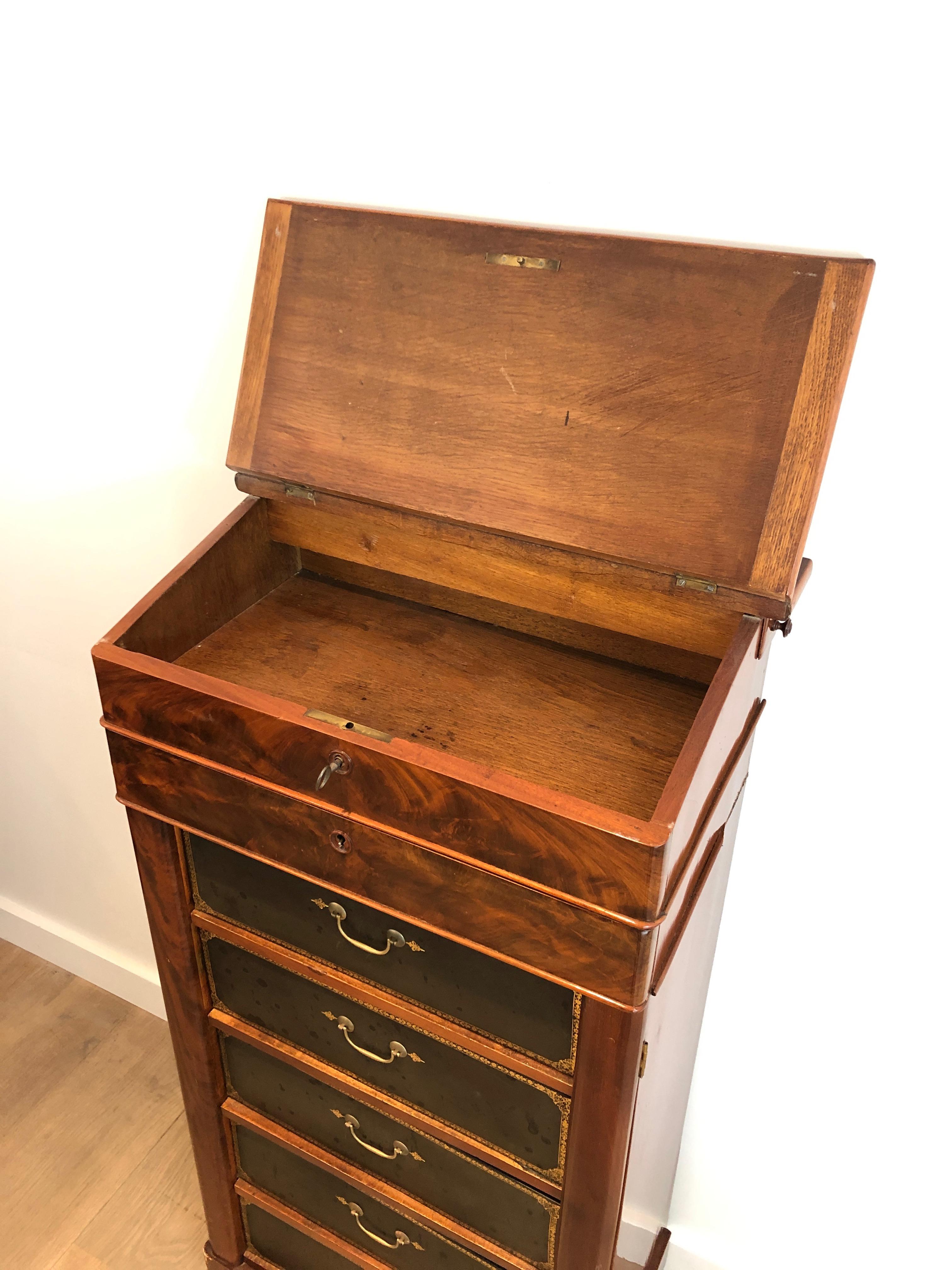 Muebles Notariales de Caoba y Piel en venta 7
