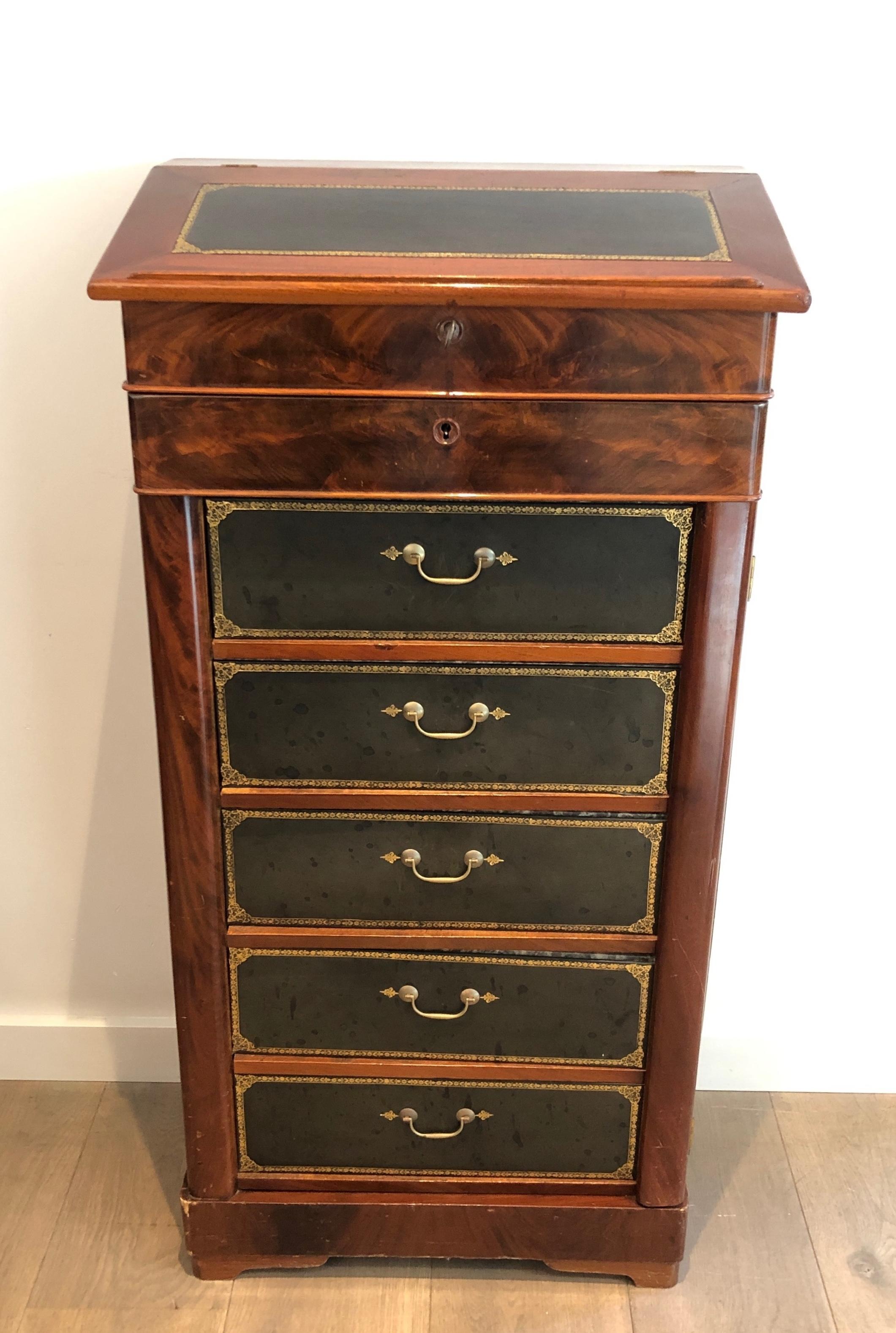 Muebles Notariales de Caoba y Piel Luis Felipe en venta
