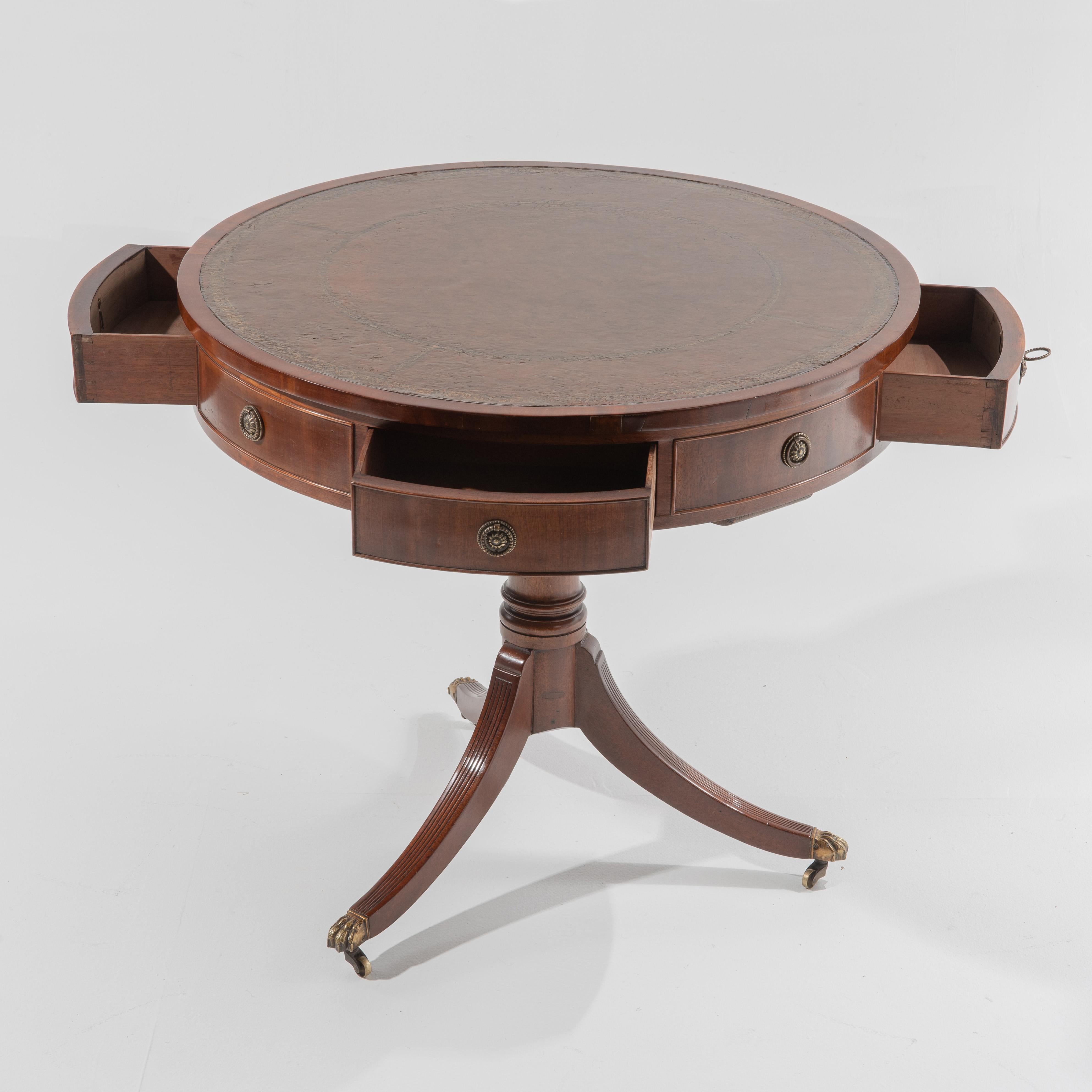 Mahogany and Leather Rent Table 5