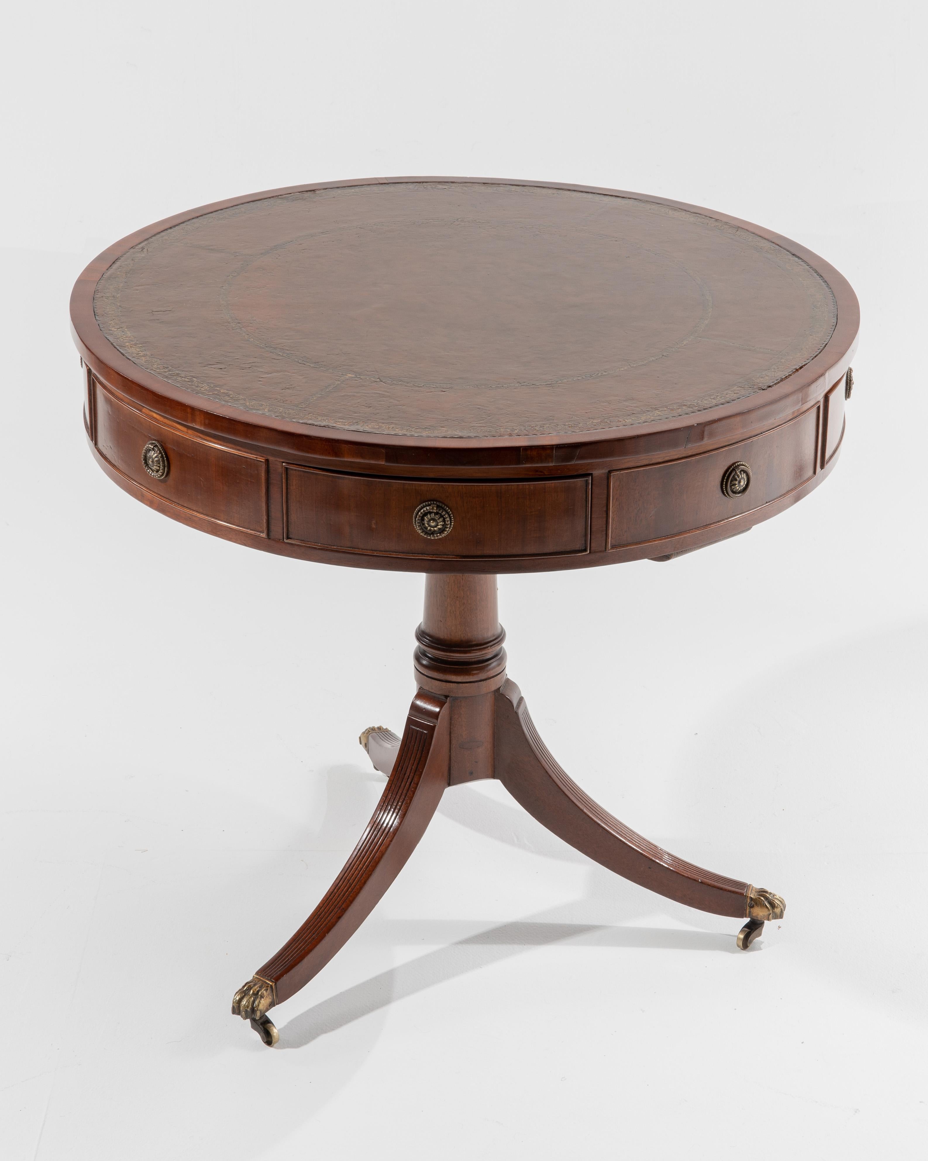 Regency Mahogany and Leather Rent Table