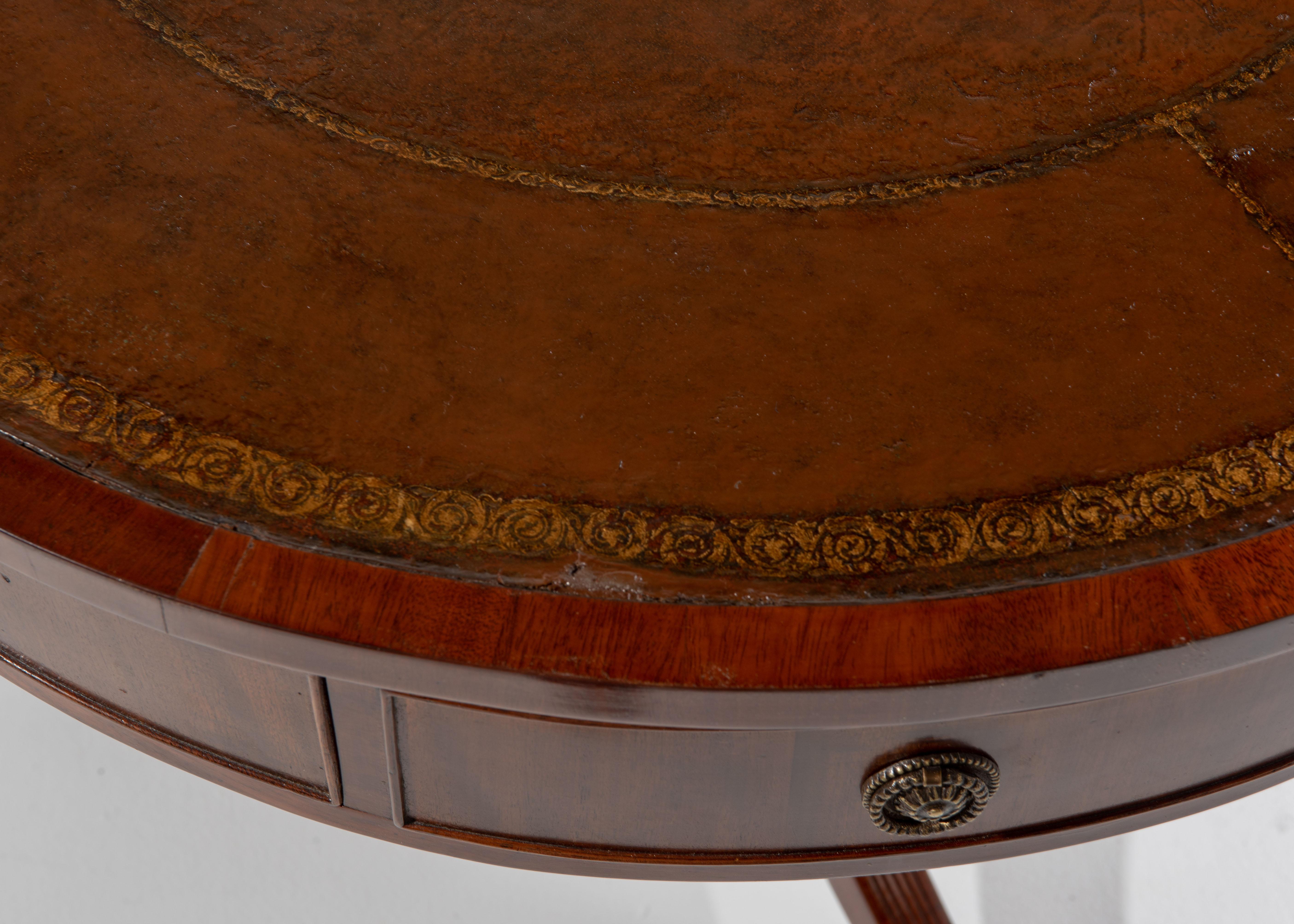 Mahogany and Leather Rent Table 3