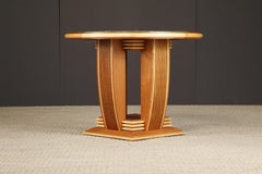 Mahogany and Marble Center Table or Zoom Table by Ron Puckett, 1991, Signed