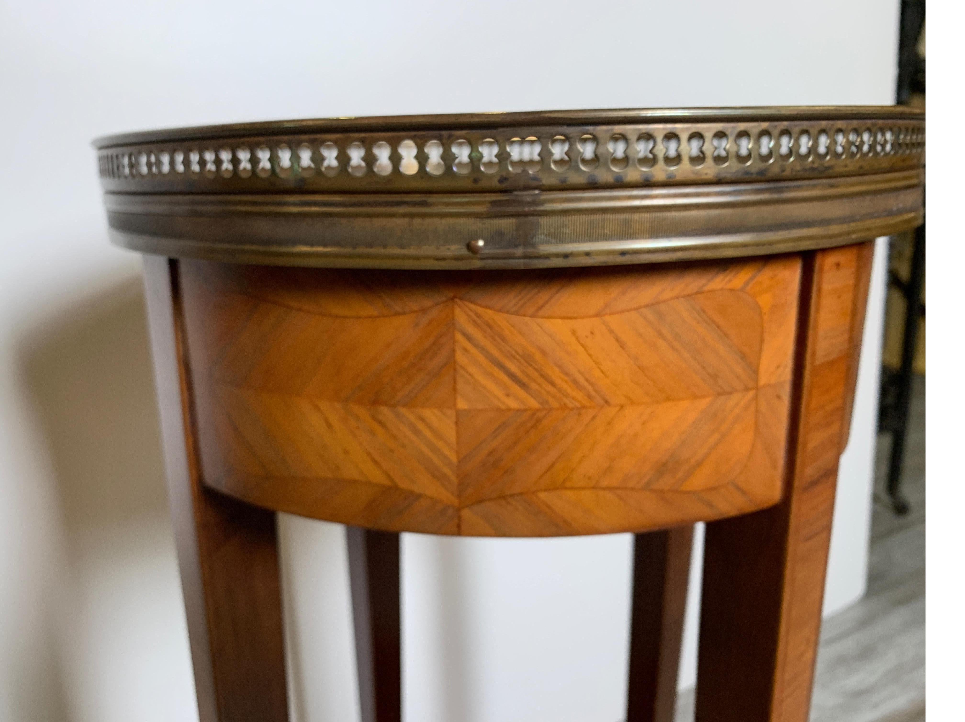 Mahogany and Marble Gallery Edge Drinks Table 5