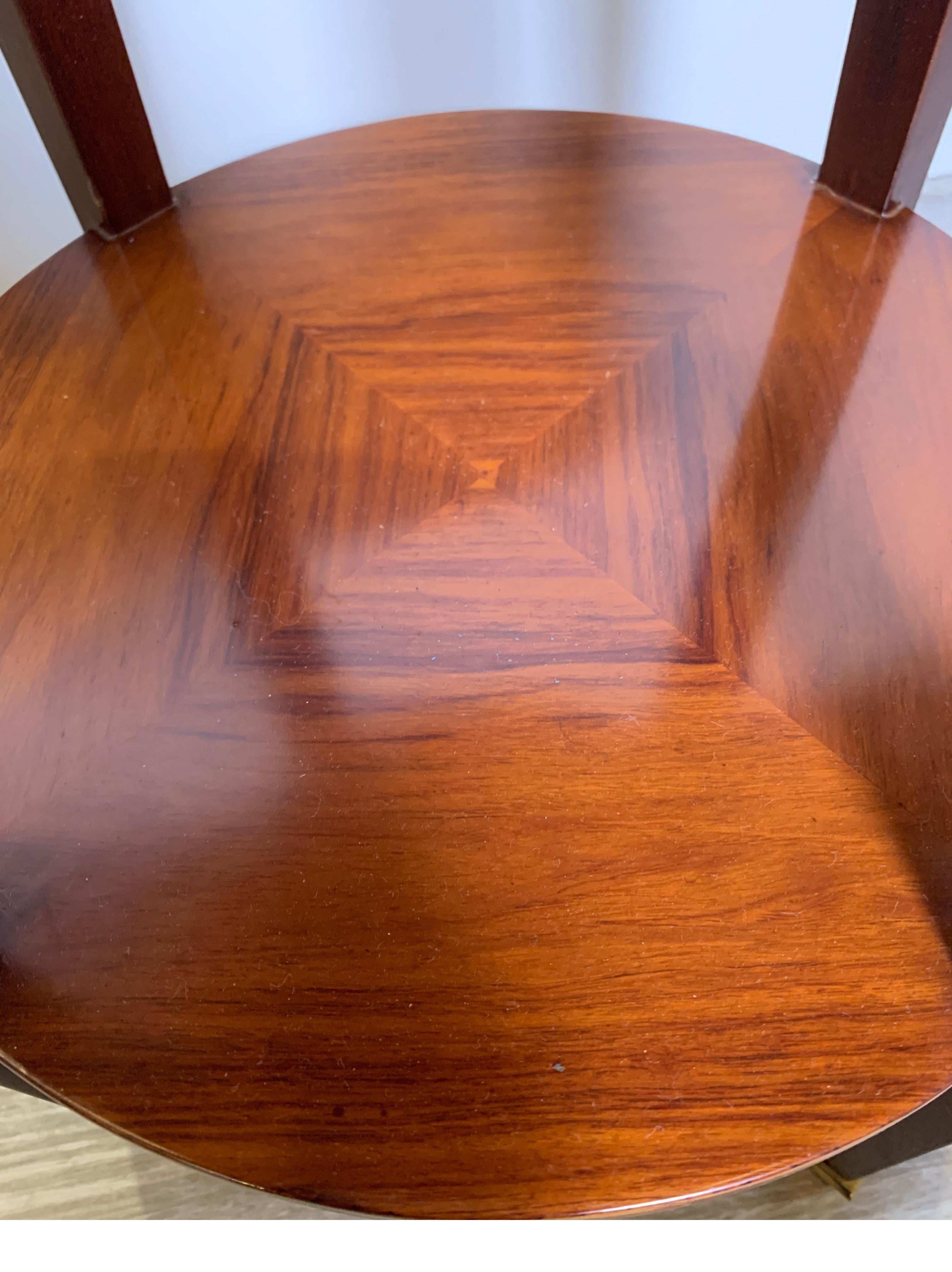 Mahogany and Marble Gallery Edge Drinks Table 1