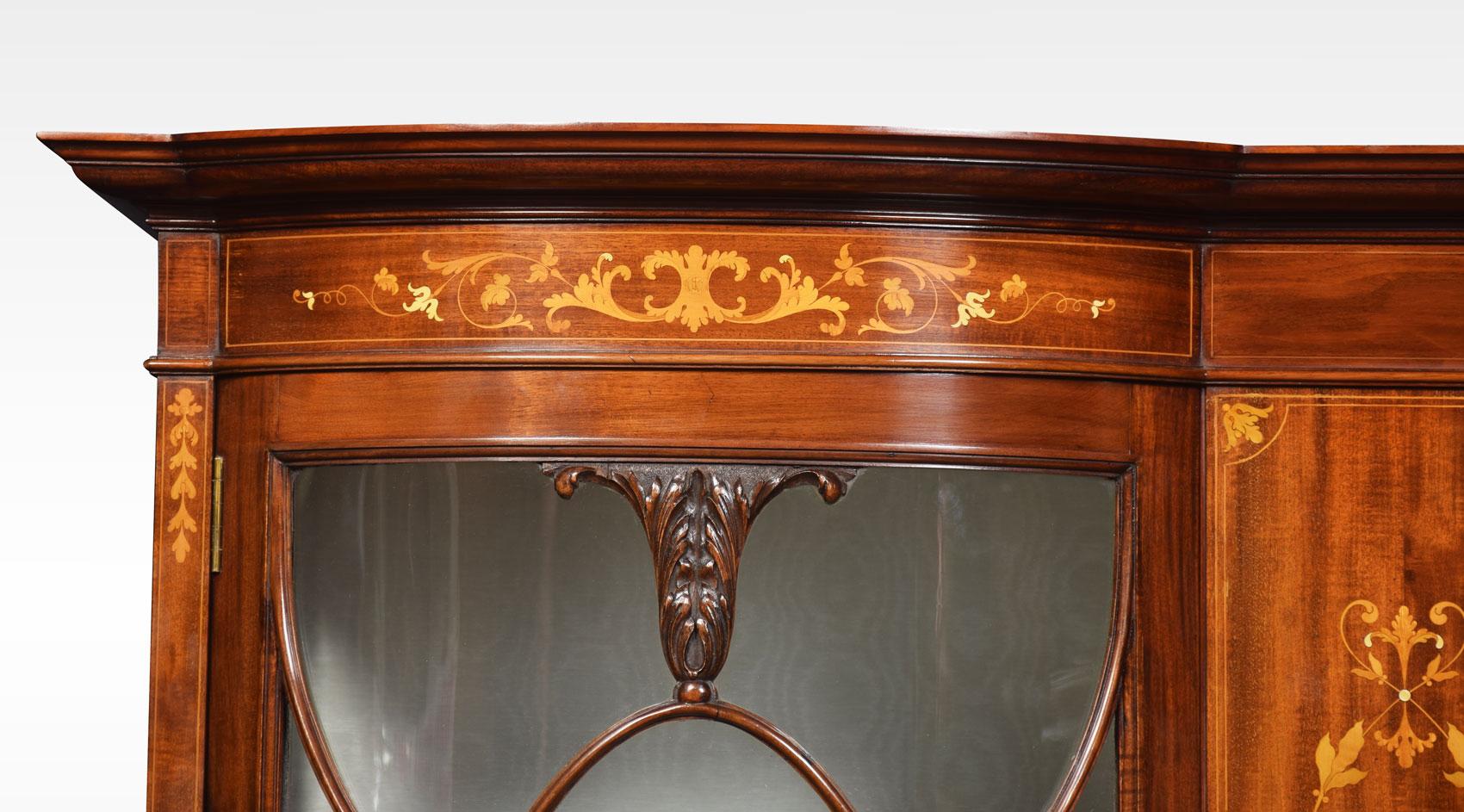 19th Century Mahogany and Marquetry Inlaid Display Cabinets