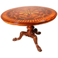 Mahogany and Marquetry Table from the 19th Century, England