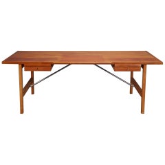 Mahogany and Oak Danish Desk by Hans J. Wegner for Andreas Tuck, Model AT325