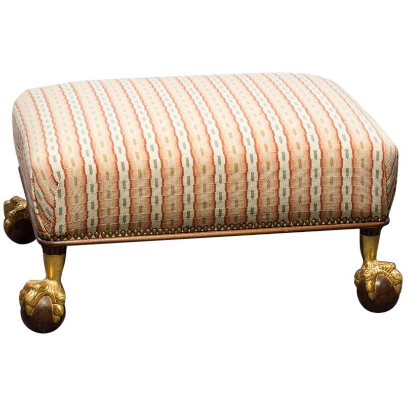 Mahogany and Parcel-Gilt Footstool