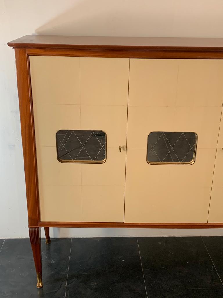 Mahogany and Parchment Cabinet, Italy, 1950s In Good Condition For Sale In Montelabbate, PU