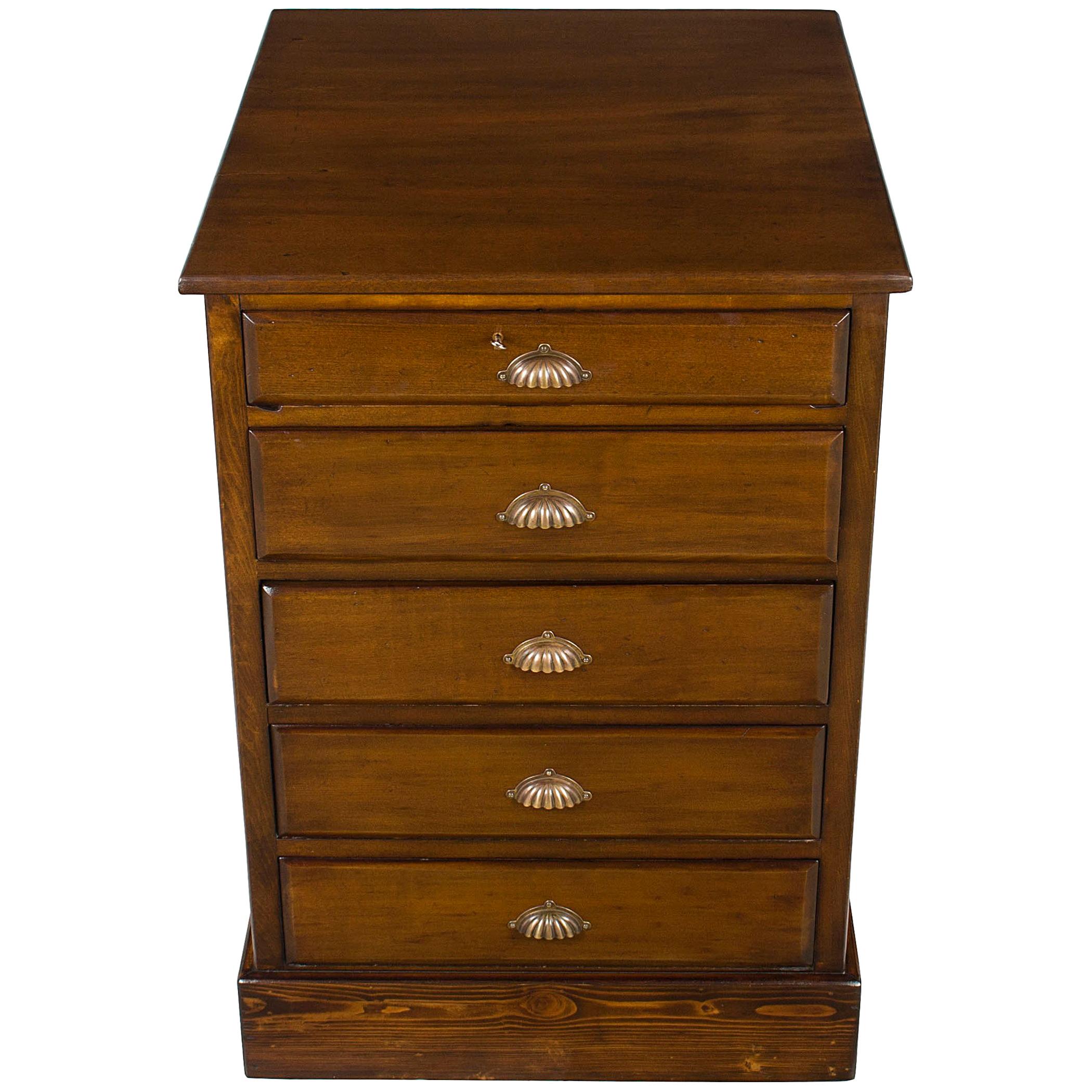 Mahogany and Pine Five Drawer Map Plan Chest of Drawers Dresser For Sale