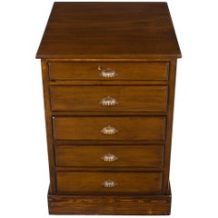 Mahogany and Pine Five Drawer Map Plan Chest of Drawers Dresser
