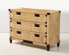 Mahogany and Rattan Commode by John Hutton for Donghia