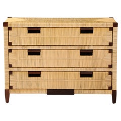 Mahogany and Rattan Commode by John Hutton for Donghia