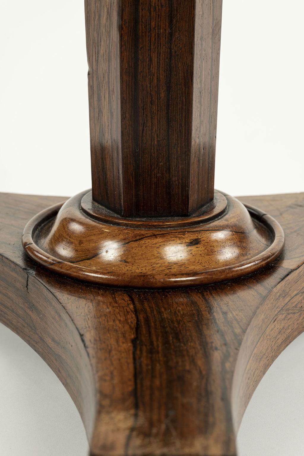 Regency Mahogany and Rosewood Octagonal-Top Pedestal Table