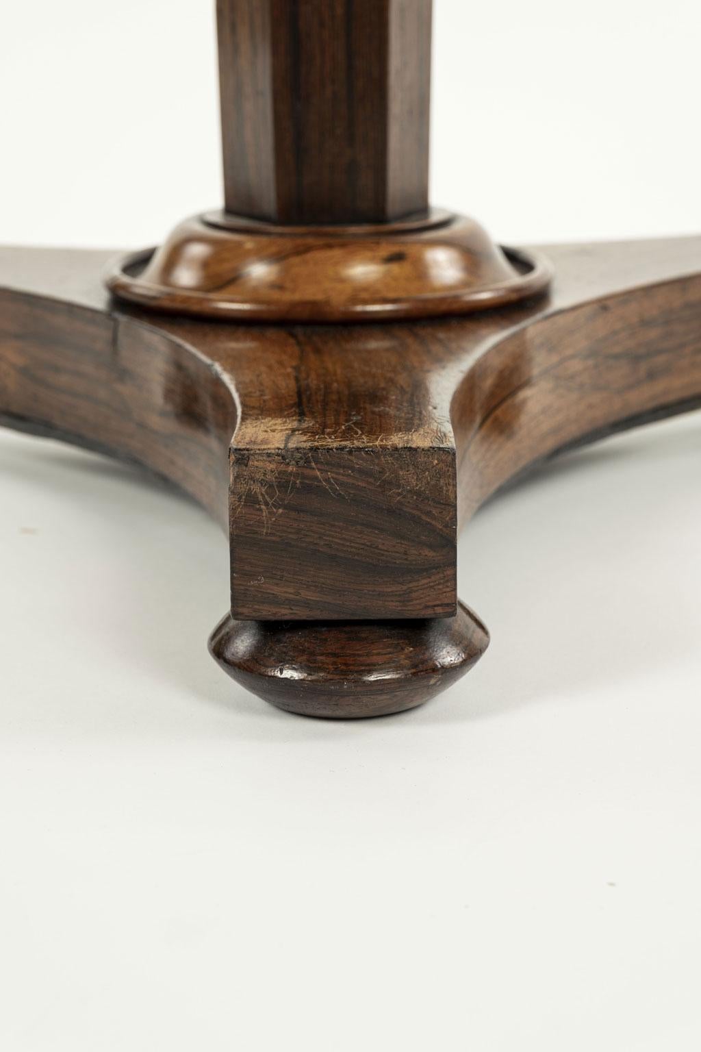 Hand-Carved Mahogany and Rosewood Octagonal-Top Pedestal Table