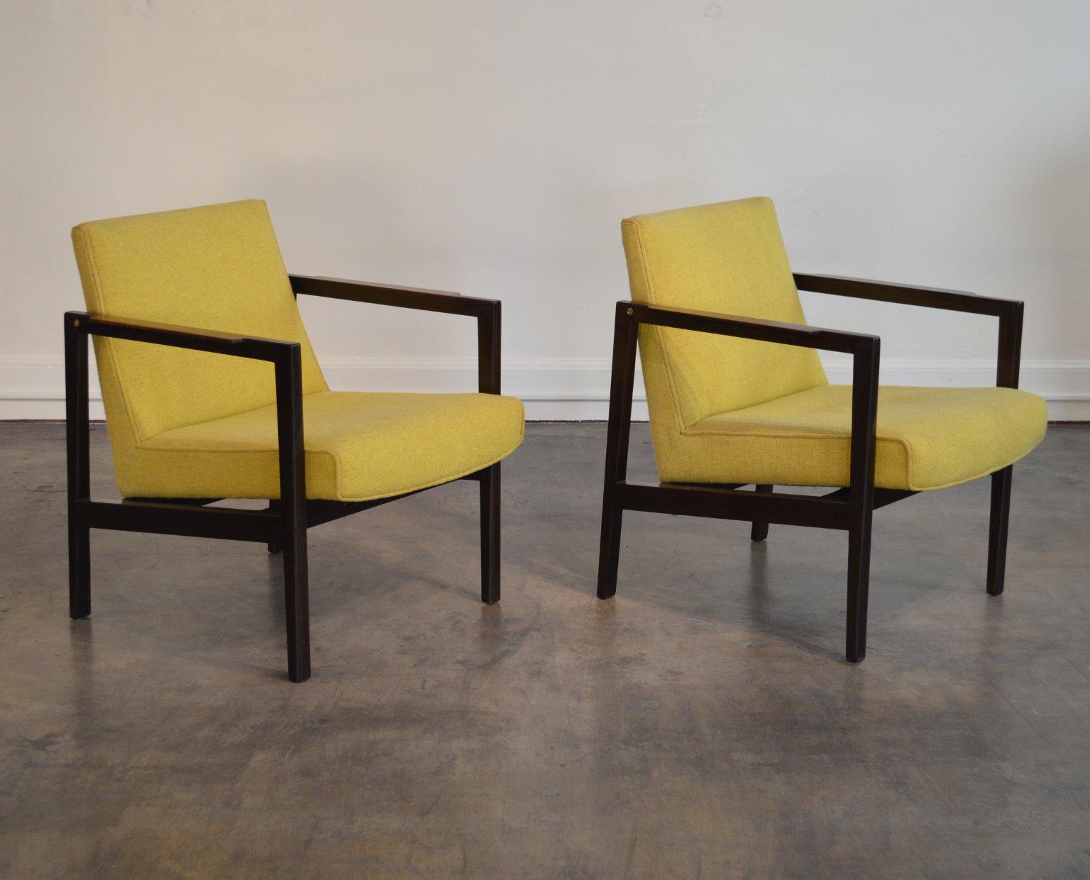Mid-Century Modern Edward Wormley Mahogany and Rosewood Open Frame Lounge Chairs for Dunbar For Sale