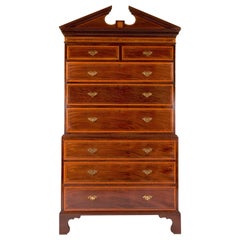 Antique Chest on Chest by Edwards & Roberts Mahogany & Satinwood Circa 1860