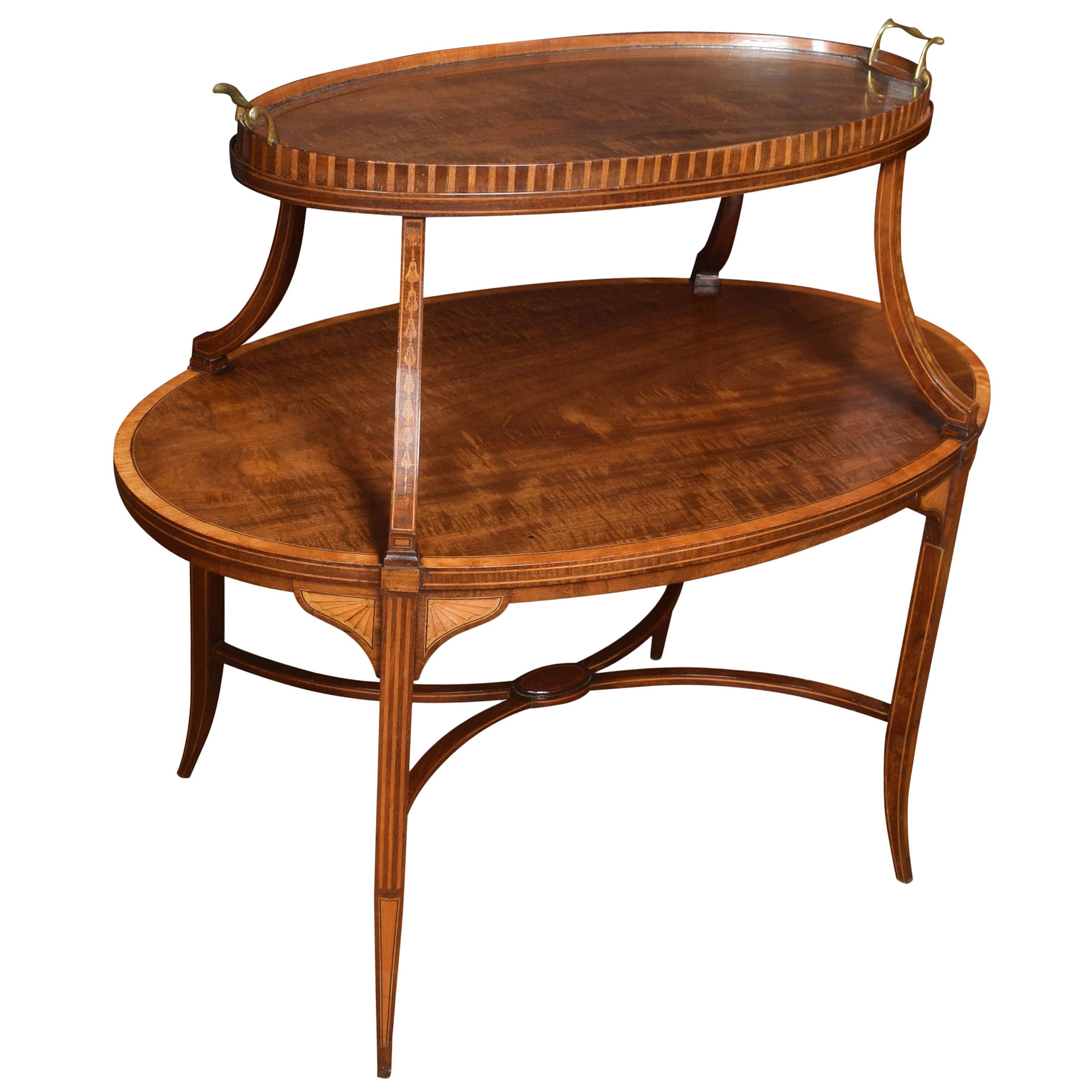 Mahogany and Satinwood Étagère For Sale