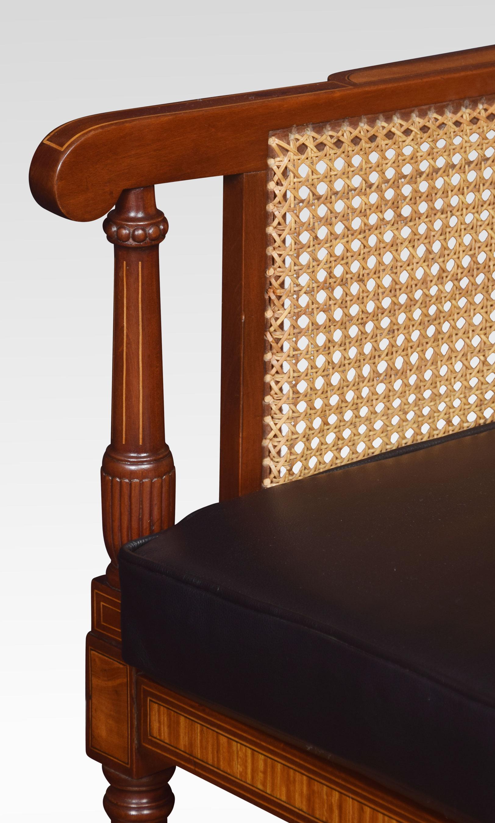 Mahogany and Satinwood Inlaid Bergère Armchair 2