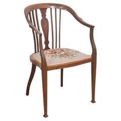 Mahogany And Satinwood Inlaid Occasional Chair