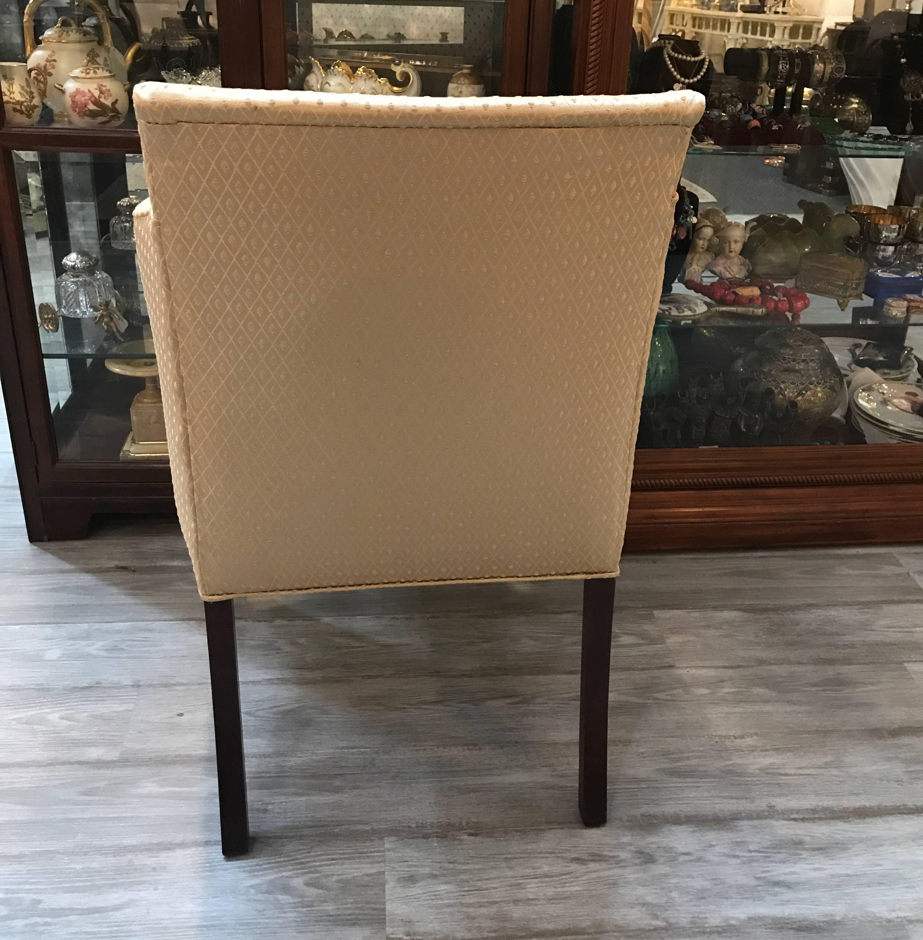 Mahogany and Satinwood Sheraton Style Occasional Chair In Excellent Condition In Lambertville, NJ