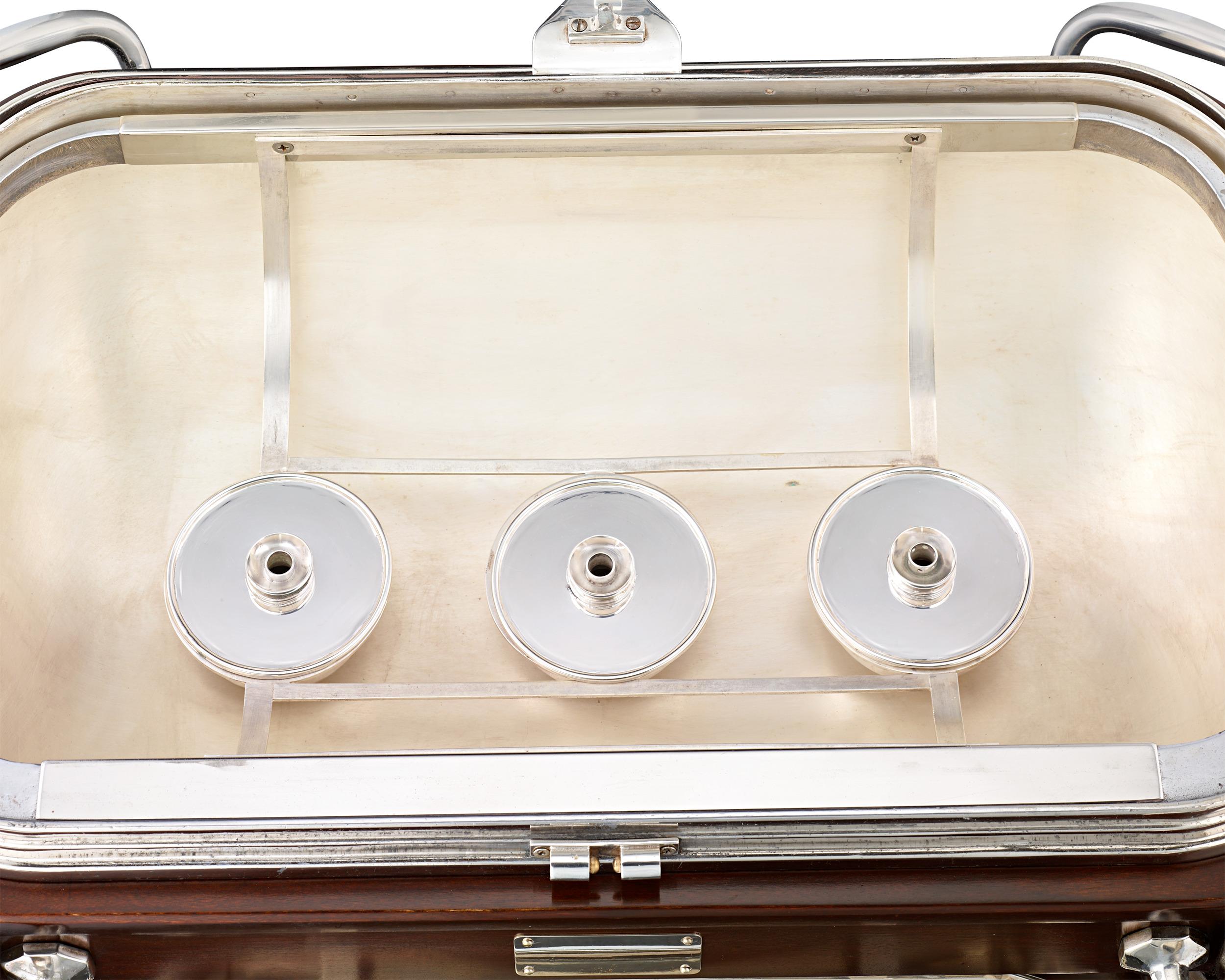 Mahogany And Silverplate Carving Trolley 3