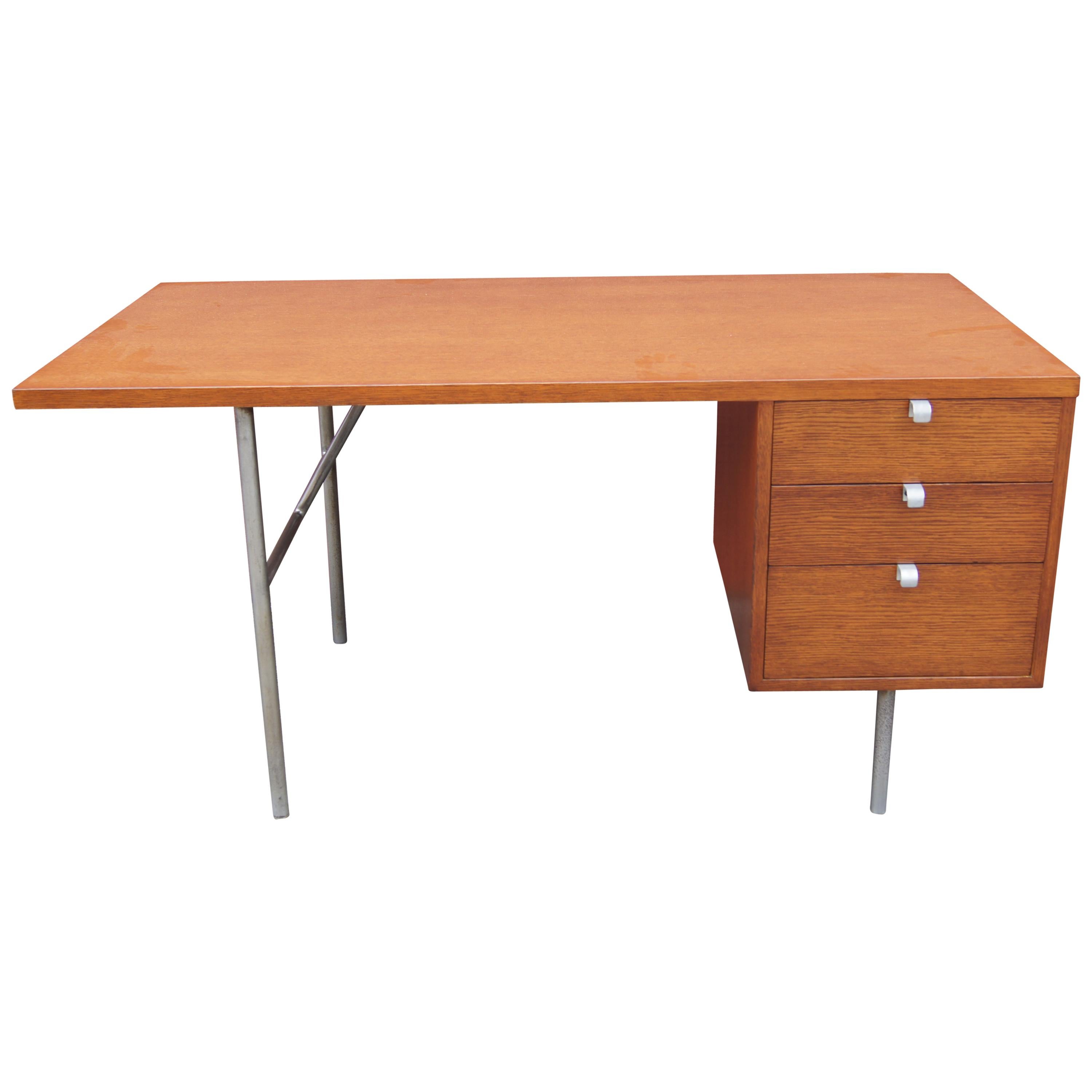 Mahogany and Steel Desk by George Nelson for Herman Miller