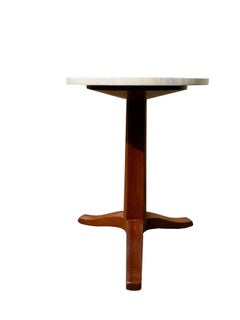 Mahogany and Stone Gueridon Side Table by Edward Wormley for Dunbar
