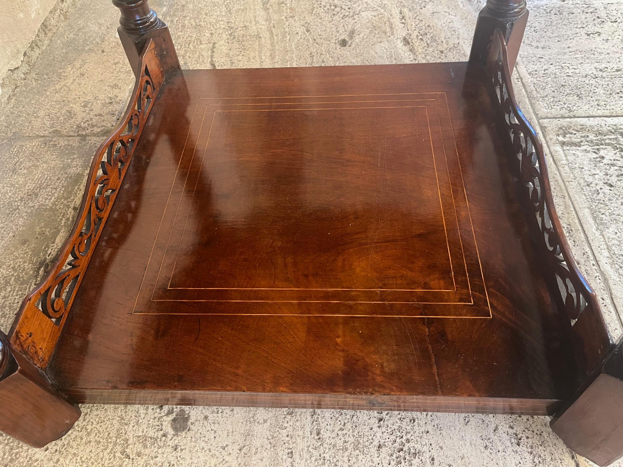 Mahogany and Walnut Burl Inlaid Octagonal Coffee Table For Sale 1