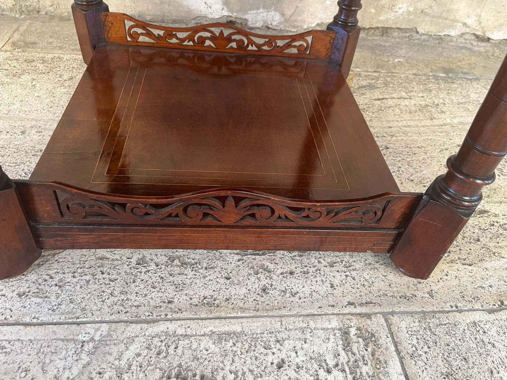 Mahogany and Walnut Burl Inlaid Octagonal Coffee Table For Sale 2