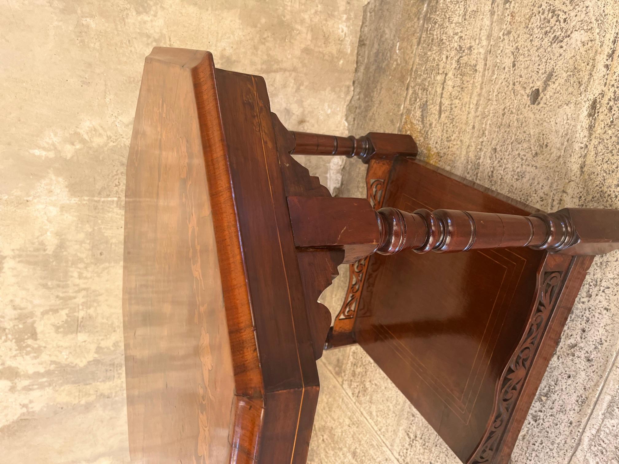 Mahogany and Walnut Burl Inlaid Octagonal Coffee Table For Sale 4