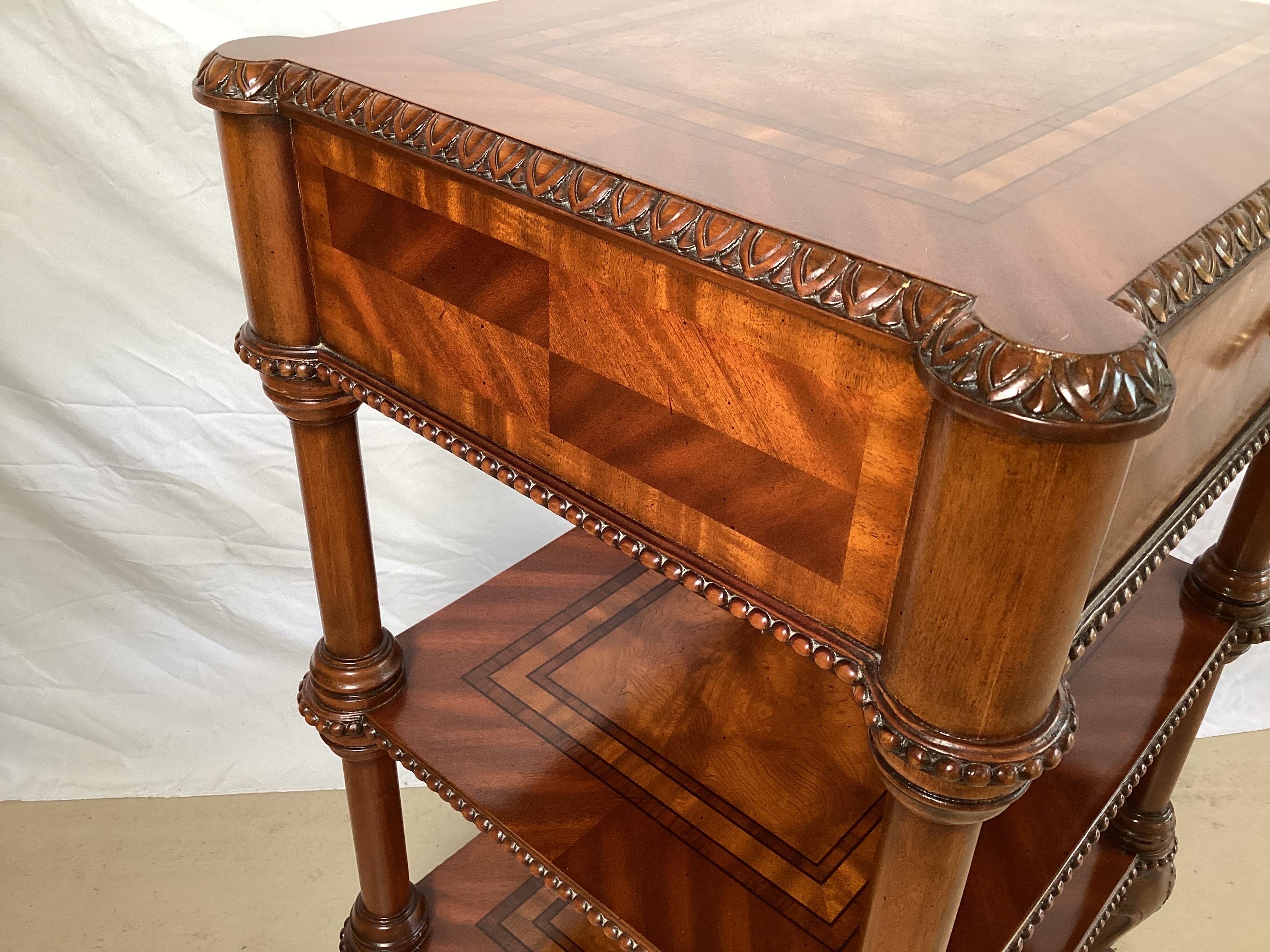 Unknown Mahogany and Walnut  Tiered Accent table by Maitland Smith 