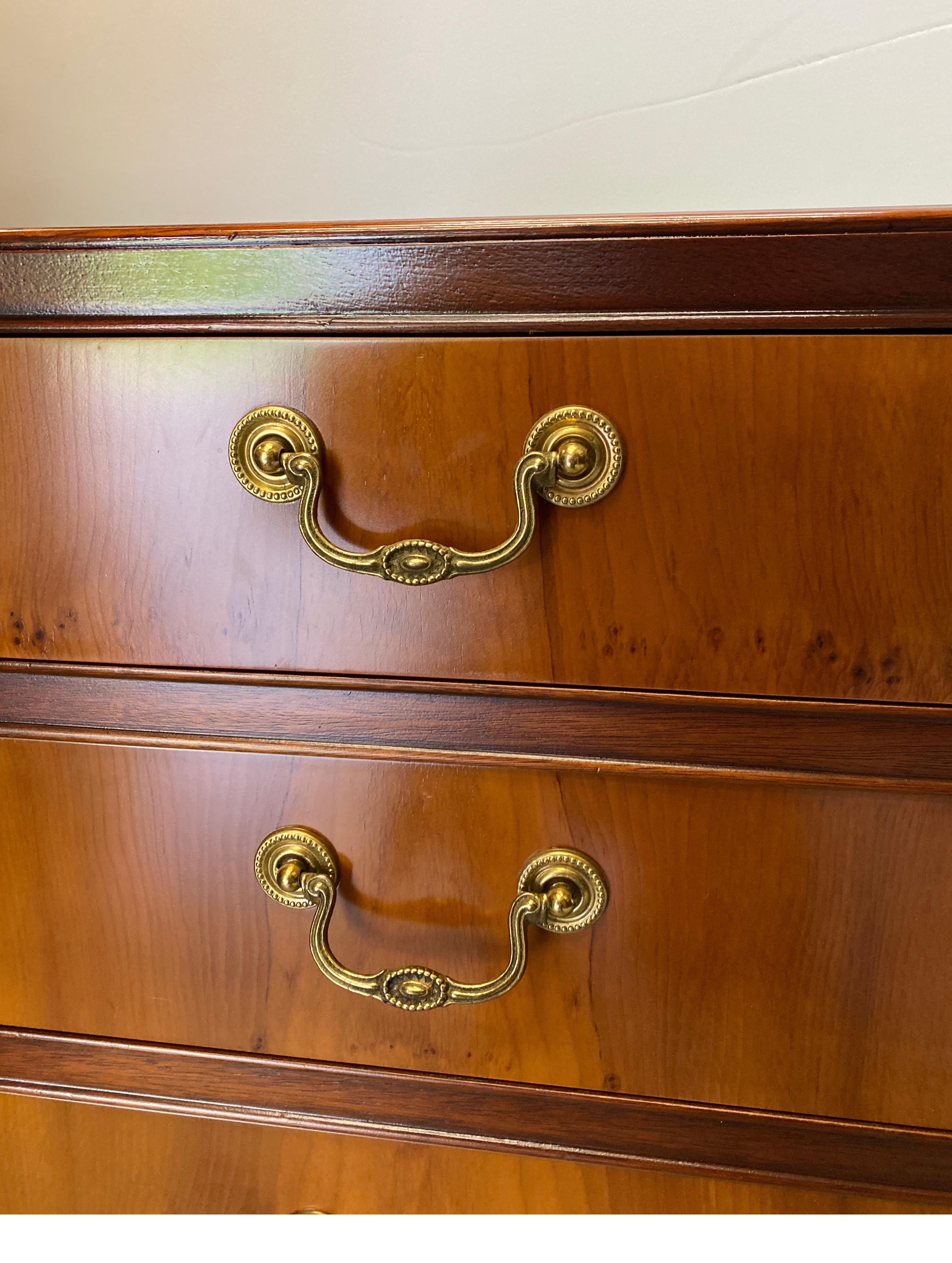 American Mahogany and Yew Wood Bachelors Chest by Baker Furniture