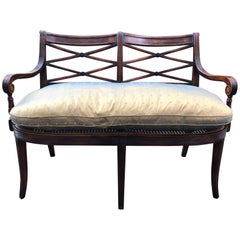 bench mahogany antique upholstered benches seating furniture 1stdibs