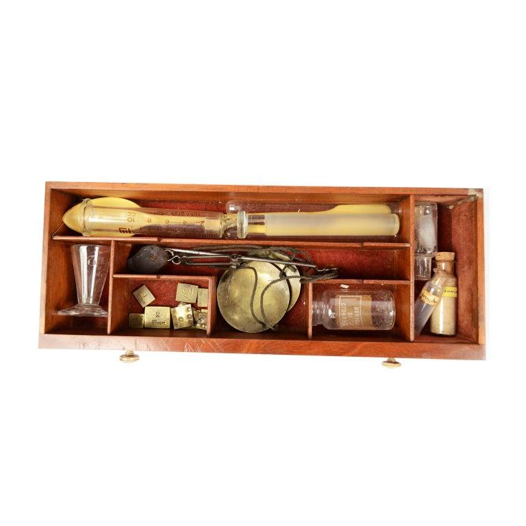 Mahogany Apothecary Cabinet, Brass Handle and Brass Hinges 7