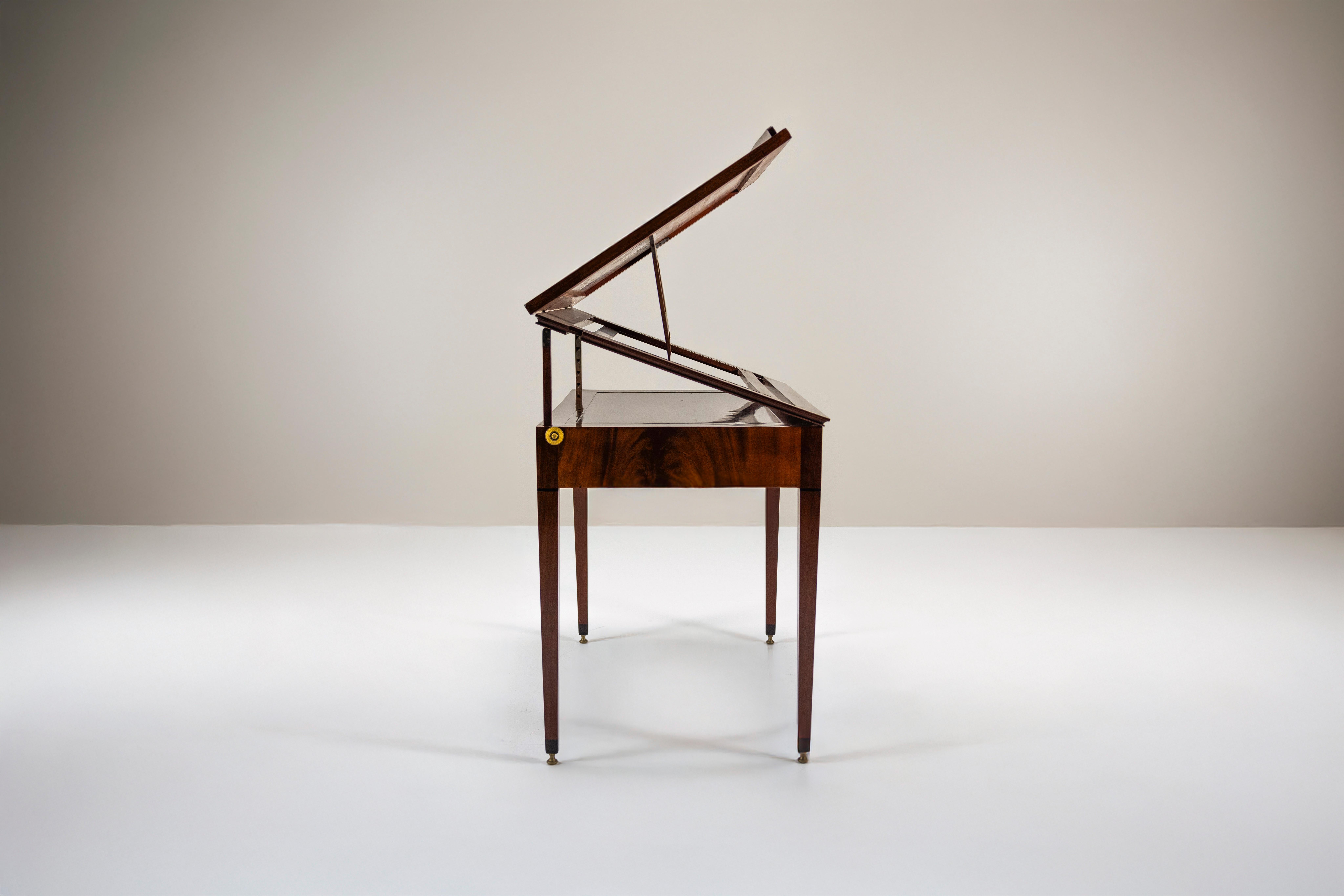 Mahogany Architects Table by Jean-Joseph Chapuis, 1810 For Sale 1