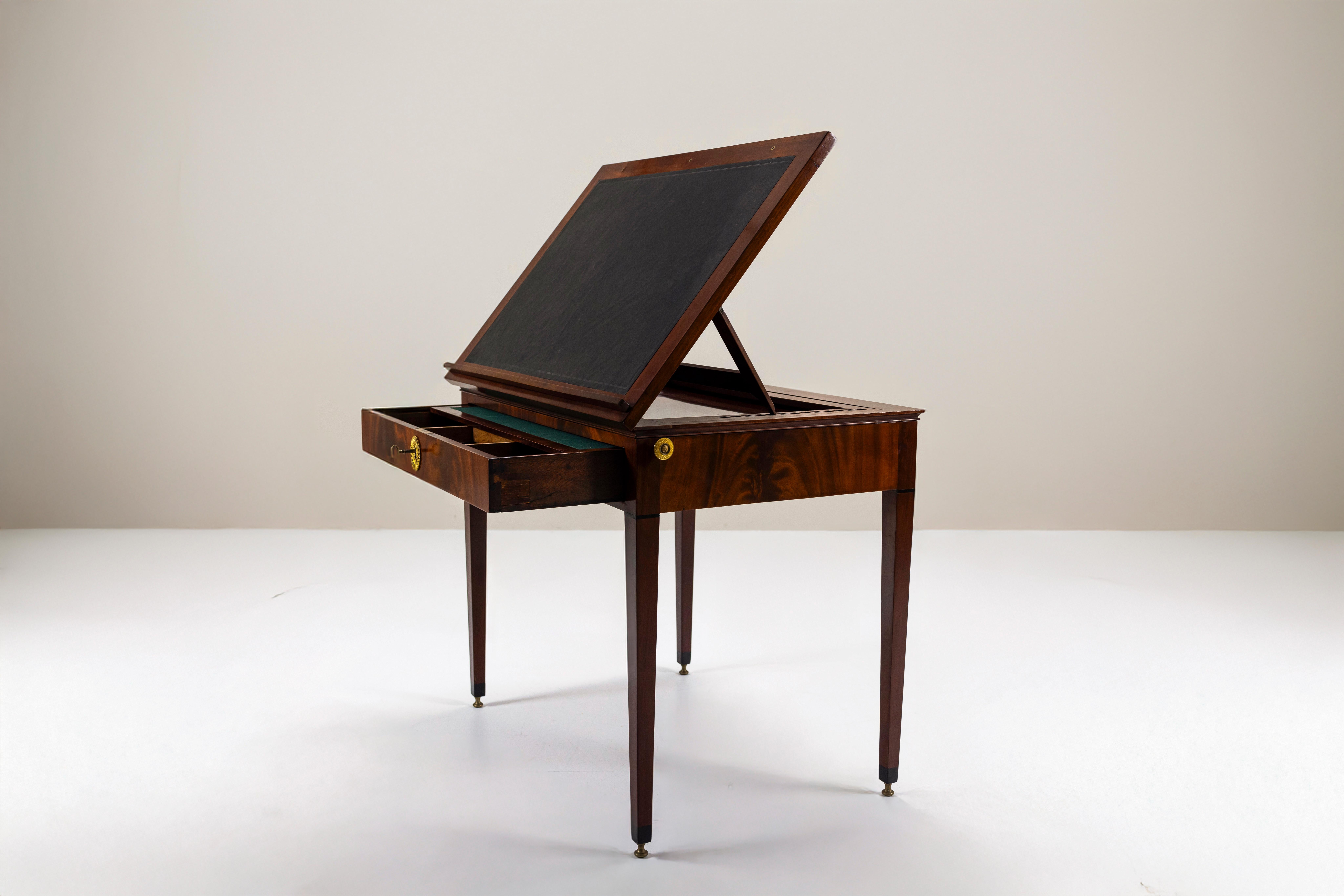 Mahogany Architects Table by Jean-Joseph Chapuis, 1810 For Sale 3