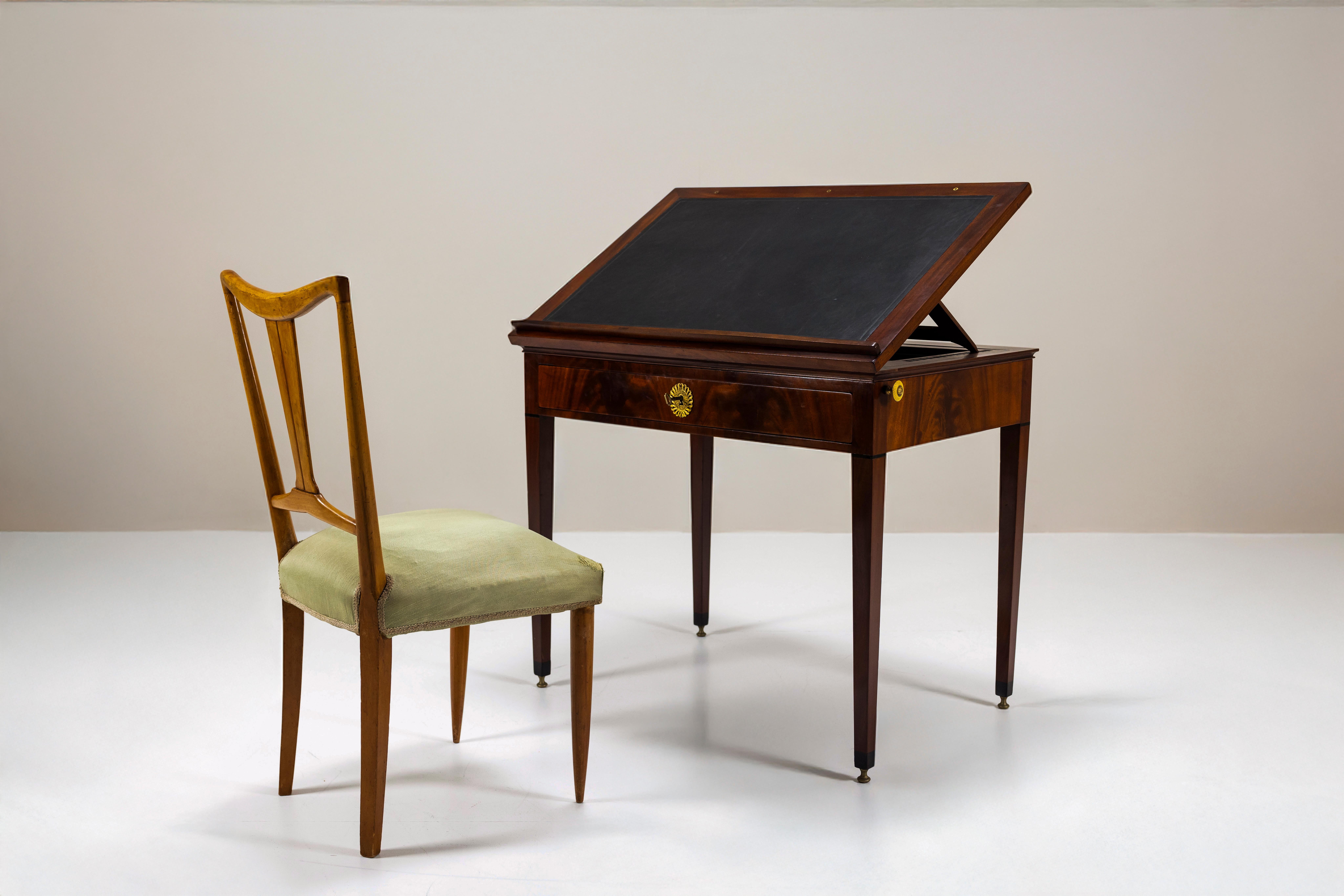 Mahogany Architects Table by Jean-Joseph Chapuis, 1810 For Sale 2