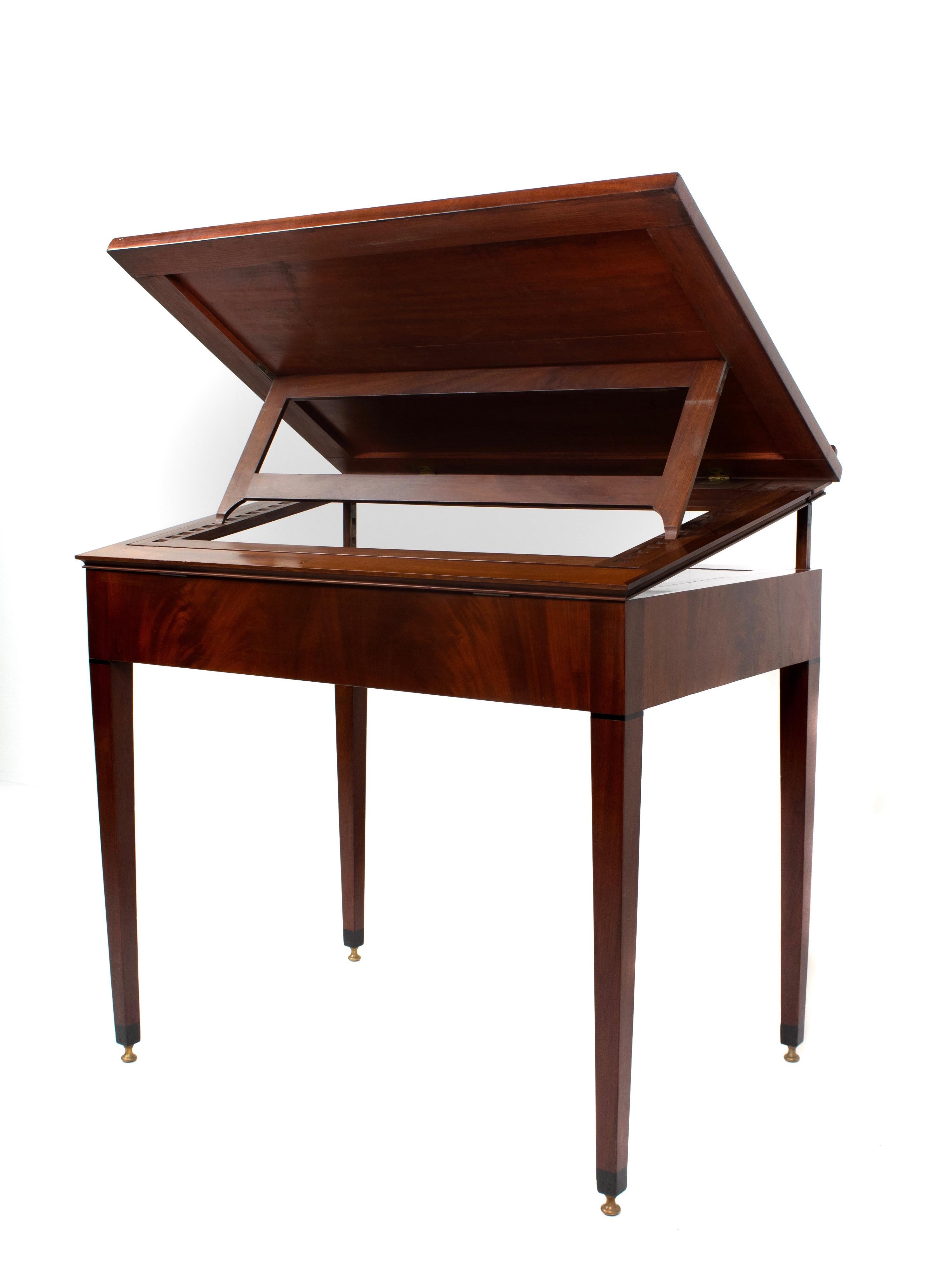 Early 19th Century Mahogany Architects Table by Jean-Joseph Chapuis, 1810 For Sale