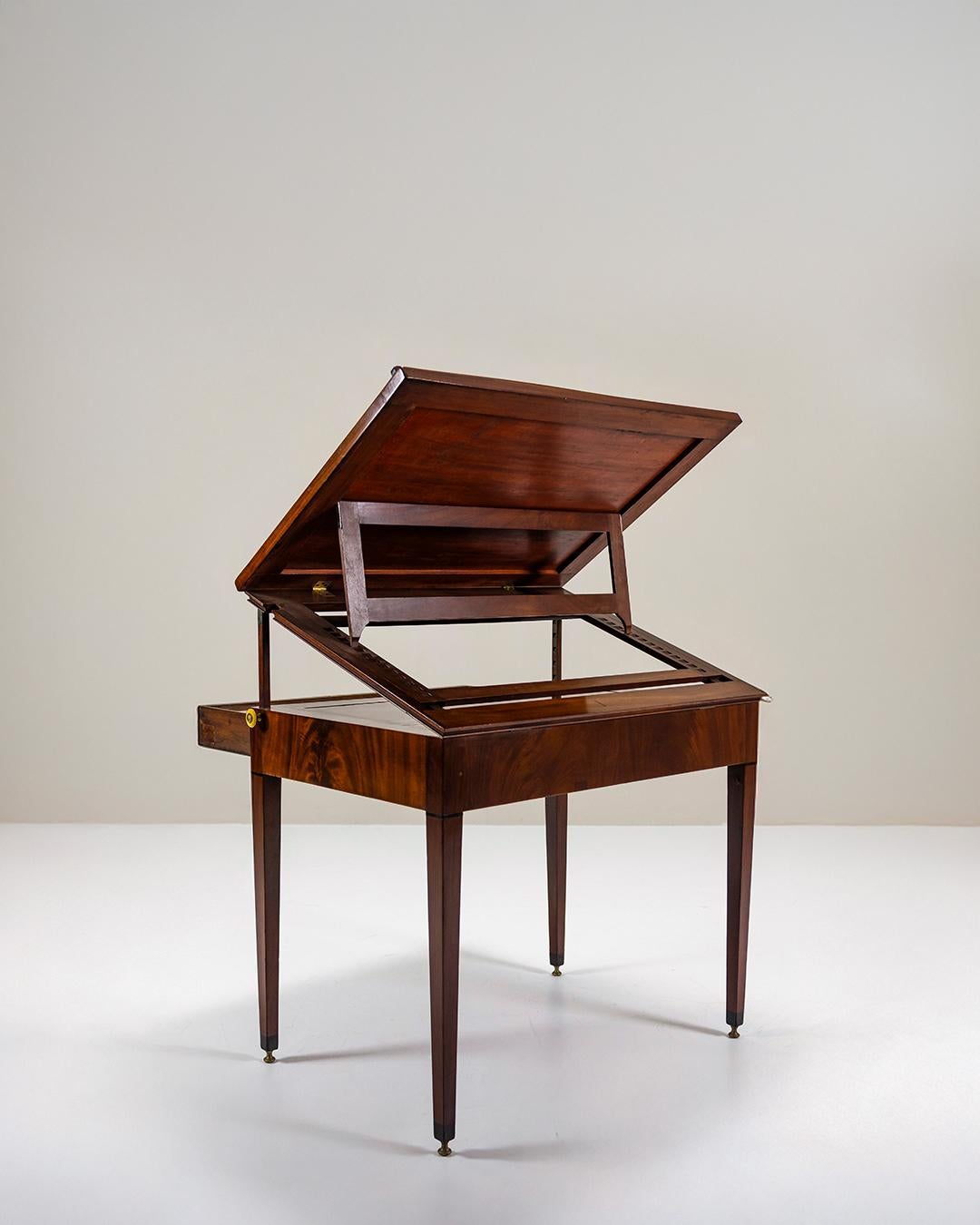 Early 19th Century Mahogany Architects Table by Jean-Joseph Chapuis, 1810 For Sale