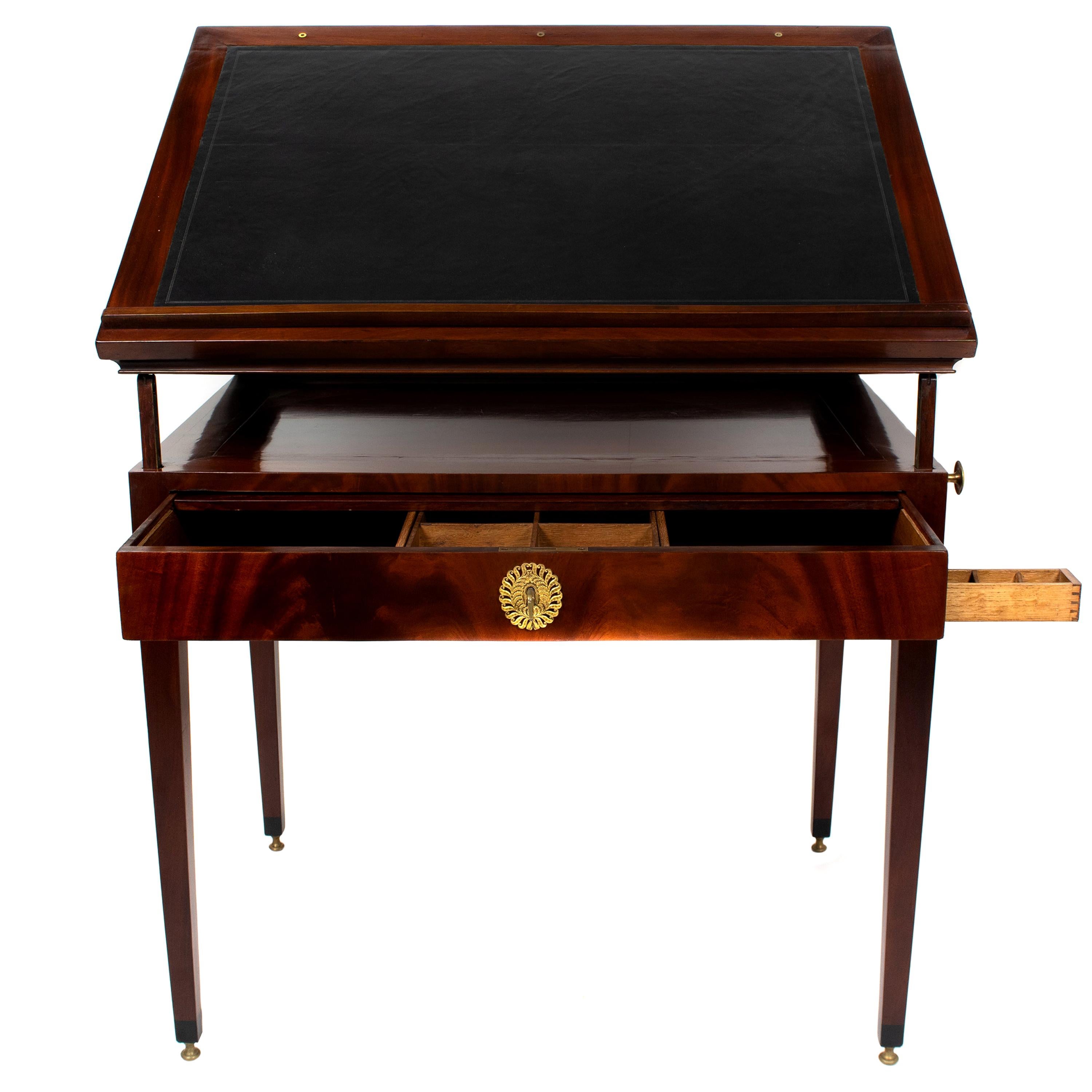 Mahogany Architects Table by Jean-Joseph Chapuis, 1810 For Sale