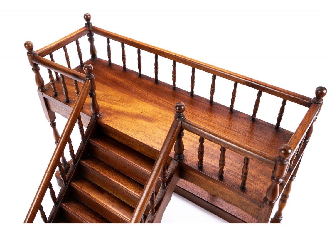 Mahogany Architectural Model Staircase with Landing For Sale 3
