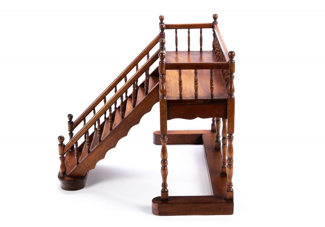 Georgian Mahogany Architectural Model Staircase with Landing For Sale