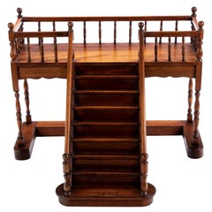 Vintage Mahogany Architectural Model Staircase with Landing