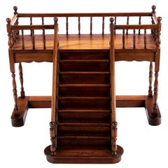 Used Mahogany Architectural Model Staircase with Landing