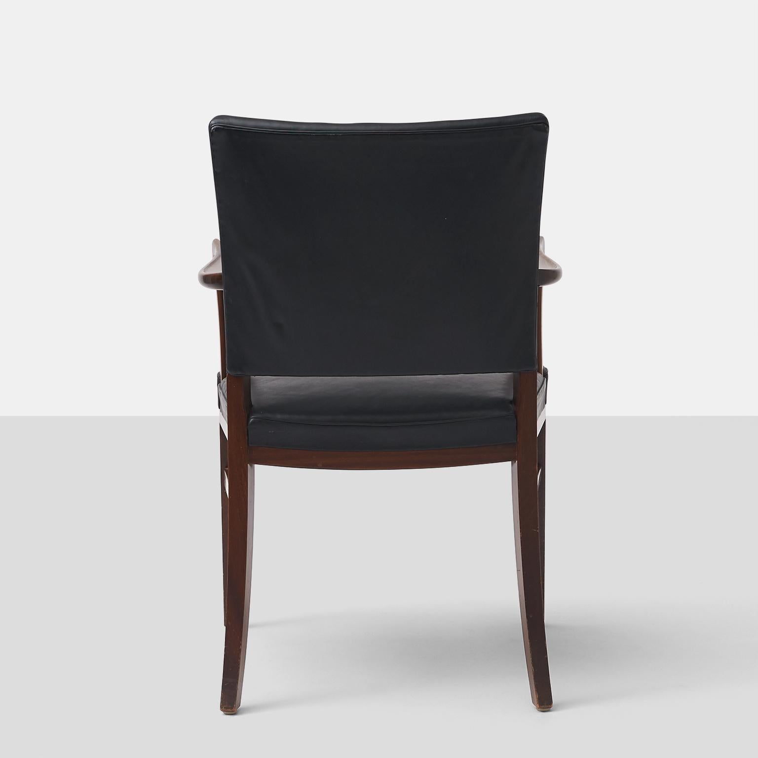 Danish Mahogany Armchair Attributed to Jacob Kjaer For Sale