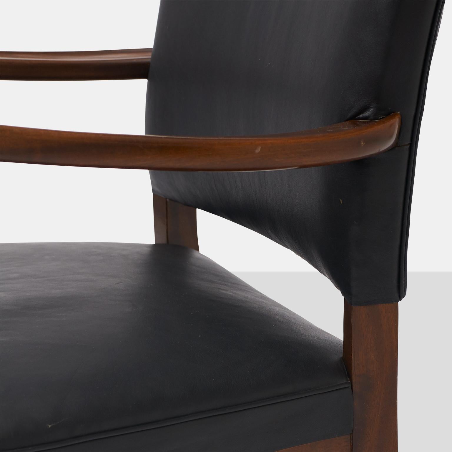 Mid-20th Century Mahogany Armchair Attributed to Jacob Kjaer For Sale