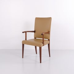Mahogany armchair in light leather by Jacob Kjær from the 1950s