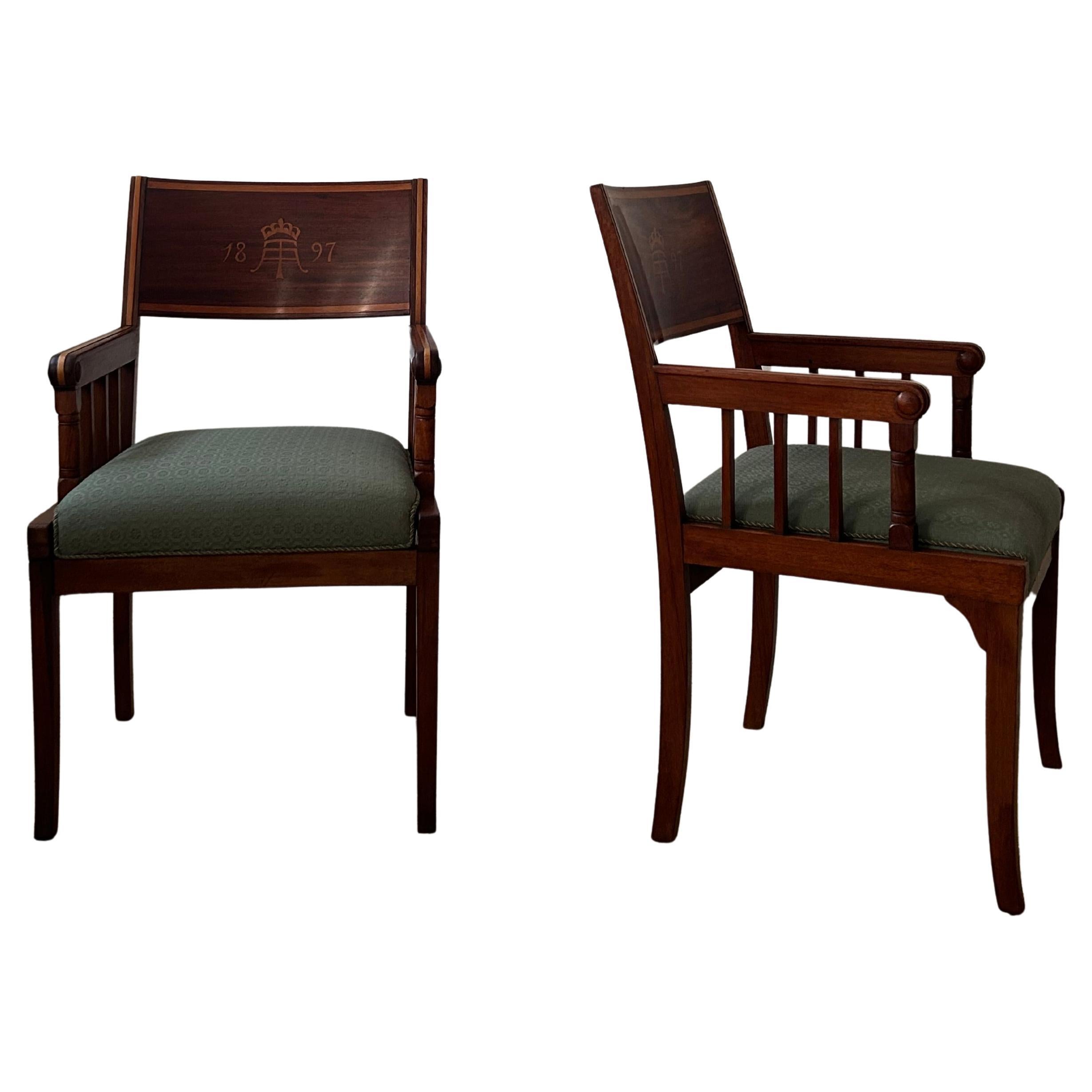 Fauteuils en acajou de Hack Kampmann, Danemark 1897.