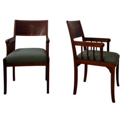 Antique Mahogany Armchairs by Hack Kampmann, Denmark 1897.
